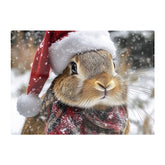 Christmas Brown Rabbit Glass Chopping Board