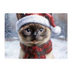 Christmas Burmese Glass Chopping Board