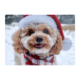 Christmas Cavapoo Glass Chopping Board