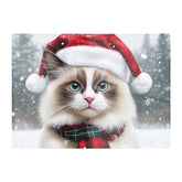 Christmas Ragdoll Glass Chopping Board