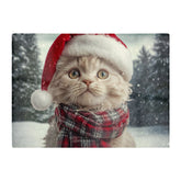 Christmas Selkirk Rex Glass Chopping Board