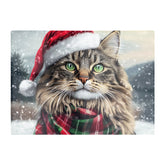 Snowy Christmas Siberian Glass Chopping Board