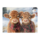 Baby Highland Cows In The Snow Chopping Board
