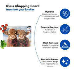 Baby Highland Cows In The Snow Chopping Board