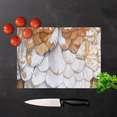 Barn Owl Feather Print Chopping Board