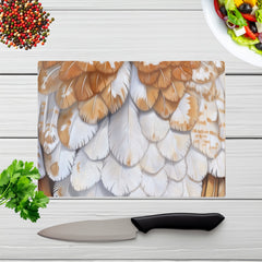 Barn Owl Feather Print Chopping Board