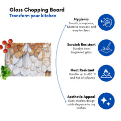 Barn Owl Feather Print Chopping Board