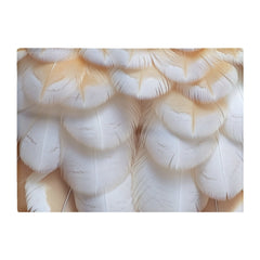 Fluffy Barn Owl Feather Print Chopping Board