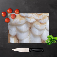 Fluffy Barn Owl Feather Print Chopping Board