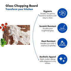 Brown White Cow Hide Print Chopping Board