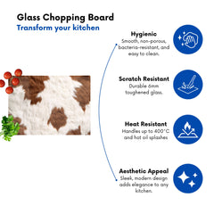 Brown And White Cow Hide Print Chopping Board