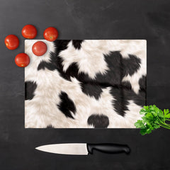 Black And White Cow High Print Chopping Board