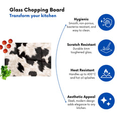 Black And White Cow High Print Chopping Board