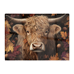 Highland Cow In Autumn Chopping Board