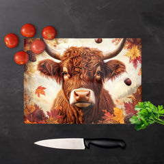 Autumn Highland Cow Chopping Board