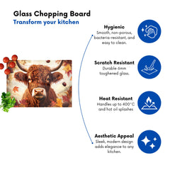 Autumn Highland Cow Chopping Board