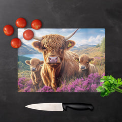 Highland Cow Family Chopping Board