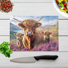 Highland Cow Family Chopping Board