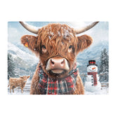 Snowy Highland Cow Chopping Board