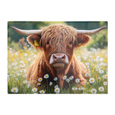 Highland Cown And Daisies Chopping Board