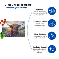 Scottish Thistle And Highland Cow Chopping Board