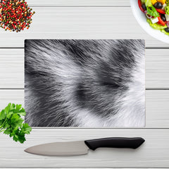 Silver Tabby Cat Fur Print Chopping Board