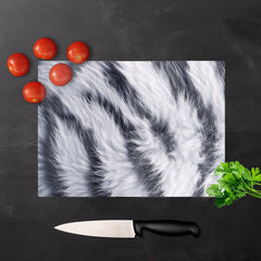 White Tiger Fur Print Chopping Board