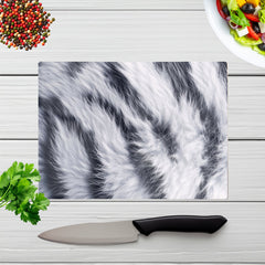 White Tiger Fur Print Chopping Board