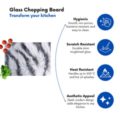 White Tiger Fur Print Chopping Board