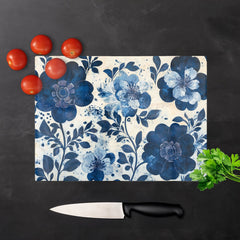 Blue Floral Painting Chopping Board
