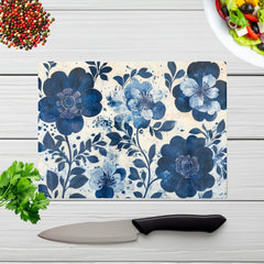 Blue Floral Painting Chopping Board