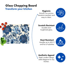 Blue Floral Painting Chopping Board