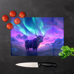 Northern Lights With A Highland Scene Chopping Board