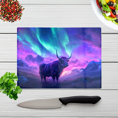 Northern Lights With A Highland Scene Chopping Board