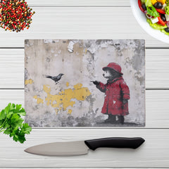 Banksy Inspired Bear Chopping Board