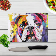 Banksy Inspired Colourful Bulldog Chopping Board