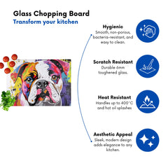 Banksy Inspired Colourful Bulldog Chopping Board