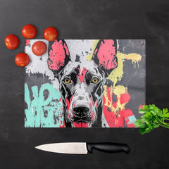 Banksy Inspired Doberman Chopping Board