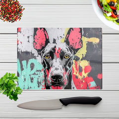 Banksy Inspired Doberman Chopping Board