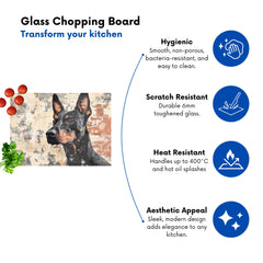 Banksy Inspired Thoughtful Doberman Chopping Board