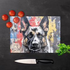 Banksy Inspired German Shepherd Chopping Board