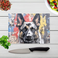 Banksy Inspired German Shepherd Chopping Board