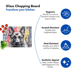 Banksy Inspired German Shepherd Chopping Board