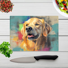 Banksy Inspired Golden Retriever Chopping Board