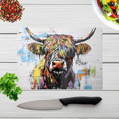 Banksy Inspired Highland Cow Chopping Board
