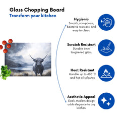 Highland Cow On A Dark Night Chopping Board