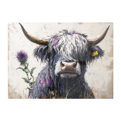 Highland Cow Amongst Thistles Chopping Board