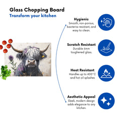 Highland Cow Amongst Thistles Chopping Board