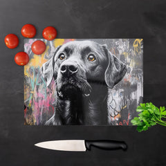 Banksy Inspired Black Labrador Chopping Board