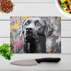 Banksy Inspired Black Labrador Chopping Board